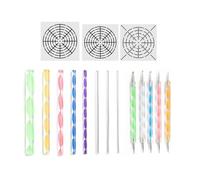 Dotting Tool Fit for Rock Painting MandalaArt Tool Include Acrylic Rods & Dotting Pen & Stencil & Paint Tray & Brushes Dot Painting