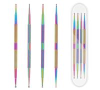 Dotting Tools,4 Pcs Professional Ball End Nail Art Tools Nail Art Brushes Nail Design Tools Stailess Steel Dotting Pen Tool Nail Art Kit Rhinestone Picker Tool Pottery Tools Polymer Clay Tools (Colorf