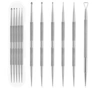 Dotting Tools,6 Pcs Professional Ball End Nail Art Tools Nail Art Brushes Kit Nail Design Tools Stailess Steel Dotting Pen Tool Rhinestone Picker Tool Pottery Tools Polymer Clay Tools (Silver)