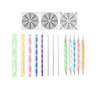 Dotting Tools Kits for Painting Rock Stone Pottery Acrylic Rods Sculpture Stencil Pen&Stencil&Paint Tray&Brushes Painting Mandalas Rocks