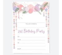 Dotty about Paper 21st Birthday Invitations - Botanical Balloon Arch - Pack of 10 (26 0221)