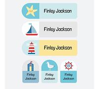Dotty about Paper 50 x Seaside Fun - Boys Name Labels