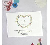 Dotty about Paper Botanical Heart - Save The Date Cards - Pack of 10, Envelopes Included Perfect for A Rustic, Floral Or Woodland Themed Wedding. Wildflowers, Greenery, Elegant (801)