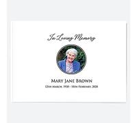 Dotty about Paper Funeral Condolence Guest Book - In Loving Memory - Photo, Guest Book for Funeral, Condolence Book, Book of Remembrance, Funeral Book, Memorial Book, Memory Book.