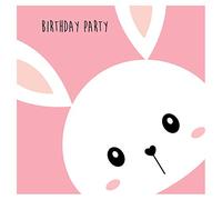 Dotty about Paper Kids Birthday Invitations - Pink Rabbit - Pack of 10 (L21)