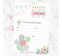 Dotty about Paper Pretty Pastel Party - Invitation Notelet 143 x 205mm, Perfect for Girls/Boys Kids Birthdays, Celebrations, Parties Pack of 20 - Envelopes Included. Easy to Send (28 0004)