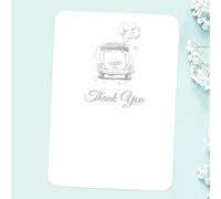 Dotty about Paper Silver Vintage Wedding Car - Foil Ready to Write Thank You Cards - Pack of 10. Contemporary, Shiny, Glittering. Perfect for Friends and Family, Envelopes included