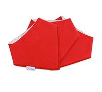 Dotty Fish Baby Bandana Bibs 3 Pack. Drool Bibs. Super Absorbent Teething Bib. Bright Red. Organic Cotton Bib.