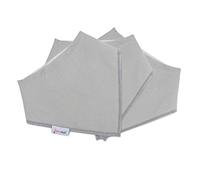 Dotty Fish Baby Bandana Bibs - Organic Cotton Dribble & Teething Bibs with Super Absorbent Fleece Backing, Adjustable Popper Closure, for Newborns & Toddlers - Light Grey 3 Pack