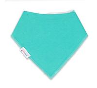 Dotty Fish Baby Bandana Bibs - Organic Cotton Dribble & Teething Bibs with Super Absorbent Fleece Backing, Adjustable Popper Closure, for Newborns & Toddlers - Teal Green
