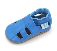 Dotty Fish Soft Leather Baby and Toddler Shoes with Suede Soles. Boys & Girls Sky Blue Sandals. 2-3 Years (8 UK Child)