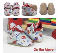 Dotty Fish Cotton Baby Booties w/ Warm Fleece Lining. Unisex from 0-18 Months.