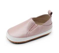 Dotty Fish Leather Infant Casual Shoes. Baby Boys Girls Slip-on Rubber Sole Trainers. First Walkers. Non-Slip Pink ‘Stomp’ Toddler Shoes (7 UK Child)