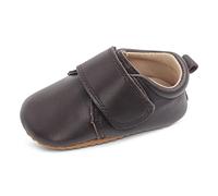 Dotty Fish Leather First Walking Baby Shoe. Classic Brown for Boys. Non-Slip. (3 UK Child)