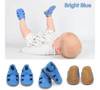 Dotty Fish Soft Sole Leather Baby Sandals - Barefoot, Non-Slip, Unisex | Soft leather, Breathable, Lightweight, Flexible, Elasticated Ankles