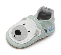 Dotty Fish Soft Leather Baby Shoes. Toddler Shoes. Non Slip Suede Soles. Pip The Polar Bear on Ice Blue Shoe. 2-3 Years (8 UK Child)