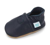 Dotty Fish Soft Leather Baby Shoes. Toddler Shoes. Non-Slip Suede Soles. Boys and Girls. Smart Navy Classic Design. 0-6 Months (1 UK Child)