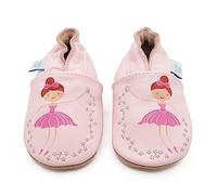 Dotty Fish Soft Leather Baby & Toddler Shoes - Barefoot, Non-Slip, Lightweight & Flexible, Elasticated Ankles - Unisex Boys & Girls, British Brand, Podiatry Approved - Fairy Ballerina 2-3 Years