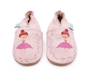 Dotty Fish Soft Leather Baby & Toddler Shoes - Barefoot, Non-Slip, Lightweight & Flexible, Elasticated Ankles - Unisex Boys & Girls, British Brand, Podiatry Approved - Fairy Ballerina 3-4 Years