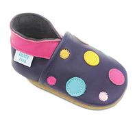 Dotty Fish Soft Sole Leather Baby Shoes - Barefoot, Non-Slip, Unisex | Lightweight, Breathable, Flexible, Elasticated ankles, Anti-slip,