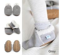 Dotty Fish Suede Baby Slippers Toddler/Kids Warm Fleece Boys/Girls 0-6mth-4-5yrs