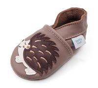 Dotty Fish Leather Baby Shoes. Toddler Shoes. Non-Slip Suede Soles. Boys and Girls. Light Brown Hedgehog. 3-4 Years (8 UK Child)