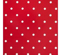 Dotty Red Polka Dot PVC Oilcloth Wipe Clean Tablecloth Round - 110cm (43") Diameter