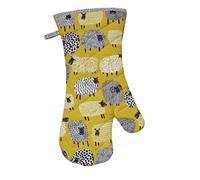 Dotty Sheep Single Oven Glove Yellow, Black and White