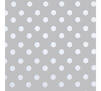 Dotty Stone and White Polka Dot PVC Vinyl Wipe Clean Tablecloth 100cm (39") Round