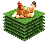 DOTUHAO Chicken Nesting Pads, 12" x 12" Nesting Pads for Chicken Coop, 6 Pack Washable Artificial Grass Rug Carpet Synthetic Turf Mat, Nesting Box Pad for Pet Birds and Poultry (12" x 12")