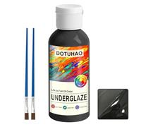 DOTUHAO Underglaze, Black Underglaze for Ceramics, Pottery Glaze, Concentrated Ceramic Glaze, Low Fire Glaze for Ceramic and Pottery Painting, Ideal for Art Projects (Black,60ml)