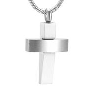 DOTUIARG 316L Stainless Steel Cross Cremation Keepsake Necklace For Men Memorial Urn Jewelry Pendant Hold Ashes