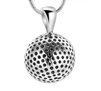 DOTUIARG 316L Stainless Steel Golf Ball Cremation Urn Necklace For Ashes keepsake Women Men Memorial Jewelry Pendant