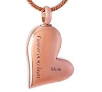 DOTUIARG Always in My Heart Stainless Steel Heart Cremation Souvenir Pendant for Ashes Urn Memorial Necklace for Gift