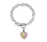 DOTUIARG Angel Wing Heart Cremation Urn Bracelet for Ashes Stainless Steel Pendant Keepsake Paw Memorial Pet DogHand Chain