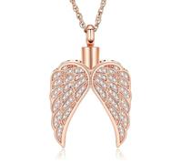 DOTUIARG Angel Wing Urn Necklace for Ashes Cremation Jewelry Urn Necklace Ashes Pendants Locket Ash Necklace Funeral Memorial