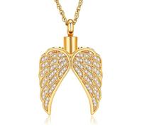 DOTUIARG Angel Wing Urn Necklace for Ashes Cremation Jewelry Urn Necklace Ashes Pendants Locket Ash Necklace Funeral Memorial