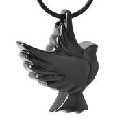 DOTUIARG Black Cremation Jewelry for Ashes Urn Necklace Stainless Steel Urns Pendant Charm Keychain