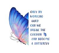 DOTUIARG Butterfly English Proverb Wall Stickers Living Room Study Decoration Wallpaper Home Decor Self Adhesive Decals