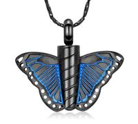 DOTUIARG Butterfly Urn Necklace for Ashes for Women Men Butterfly Cremation Jewelry Urn Pendant Ashes Holder Keepsake Memorial Gift