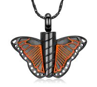 DOTUIARG Butterfly Urn Necklace for Ashes Women Men Cremation Jewelry Pendant Holder Keepsake Memorial Gift