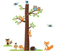 DOTUIARG Cartoon Animals Squirrel Height Scale Tree Height Measure Wall Sticker For Kids Rooms Growth Chart Nursery Room Decor Wall