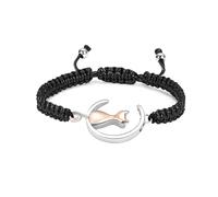 DOTUIARG Cat Cremation Urn Bracelet for Pet Ashes Handmade Braided Rope Adjustable Bangle Stainless Steel Urn Bangle Memorial Jewelry