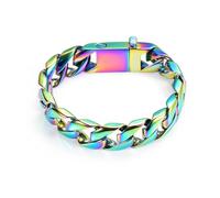 DOTUIARG Cremation Bracelet for Ashes Stainless Steel Colorful Link Chain Memorial Human Pets Urn Bangle Men's Jewelry