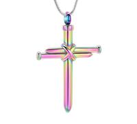 DOTUIARG Cremation Jewelry Cross Urn Necklace for Ashes Men Memorial Locket Pendant Loved One