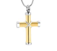 DOTUIARG Cremation Jewelry Cross Urn Necklace for Ashes Stainless Steel Keepsake Memorial Urn Jewelry Cross Ashes Pendant for Men Women