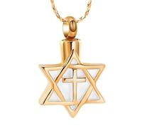 DOTUIARG Cremation Jewelry Cross Urn Necklace for Ashes Stainless Steel Keepsake Memorial Urn Jewelry Cross Ashes Pendant for Men Women