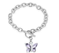 DOTUIARG Cremation Jewelry Crystal Butterfly Urn Bracelet for Ashes Stainless Steel Keepsake Memorial Human Ashes Jewelry for Women Men