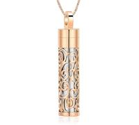 DOTUIARG Cremation Jewelry Cylinder Urn Necklace for Ashes with Hollow Ashes Keepsake Urn Locket Necklace