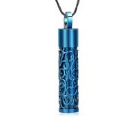 DOTUIARG Cremation Jewelry Cylinder Urn Necklace for Ashes with Hollow Ashes Keepsake Urn Locket Necklace